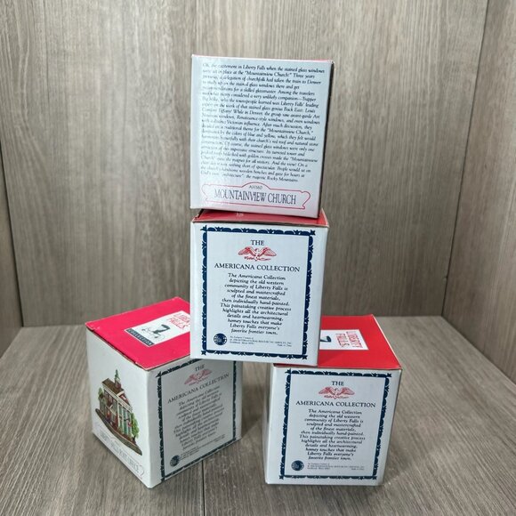 Liberty Falls Americana Collection 4-pc Miniature Village Buildings Vintage 1990 - Picture 5 of 11